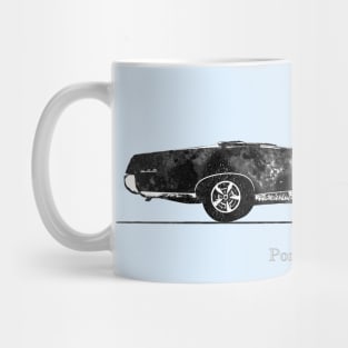 Pontiac GTO convertible 1967 - Black and White Watercolor Mug